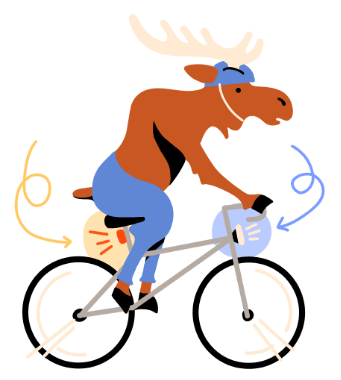 Moose on a bicycle